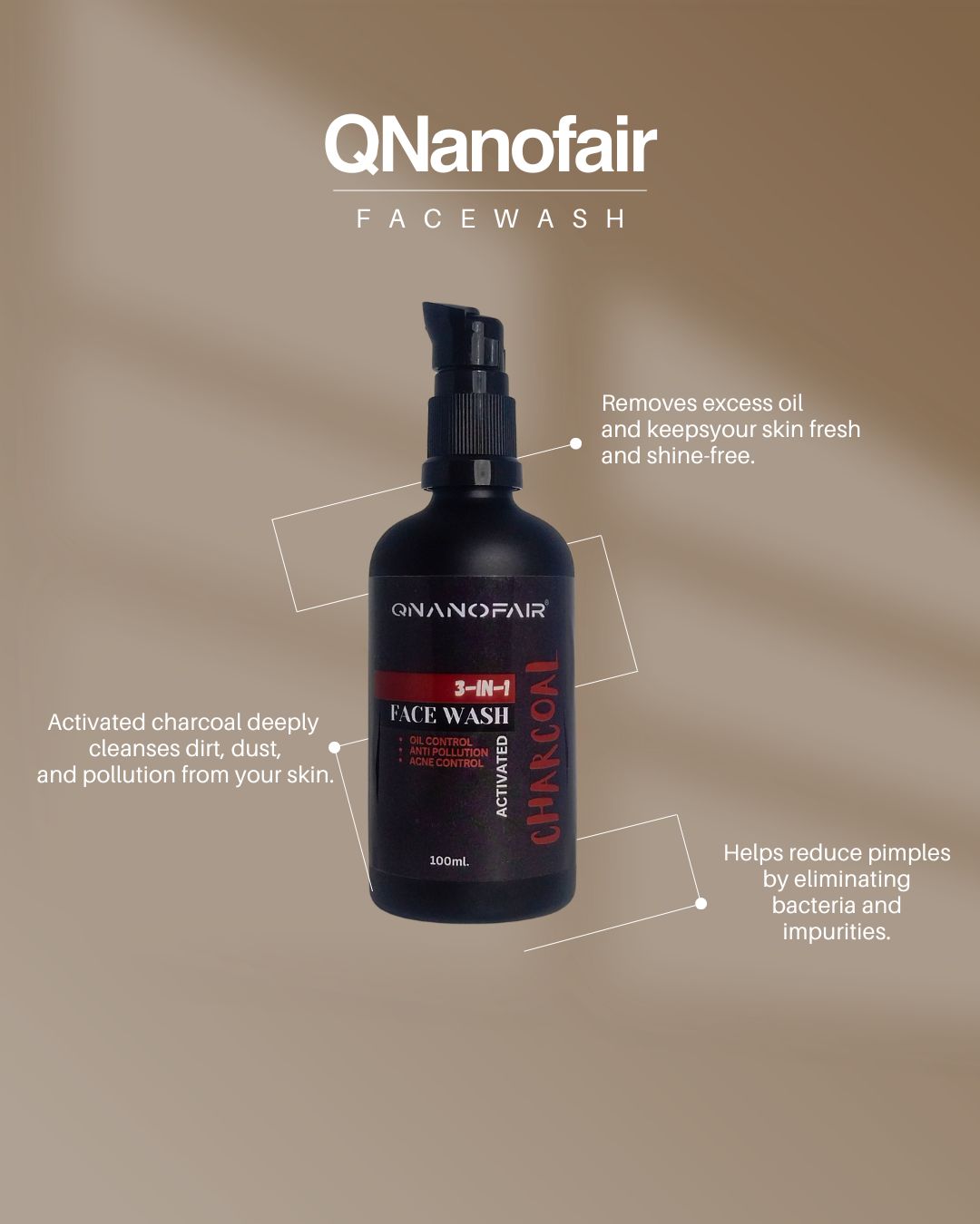 QNanofair Charcoal Face wash 100ml