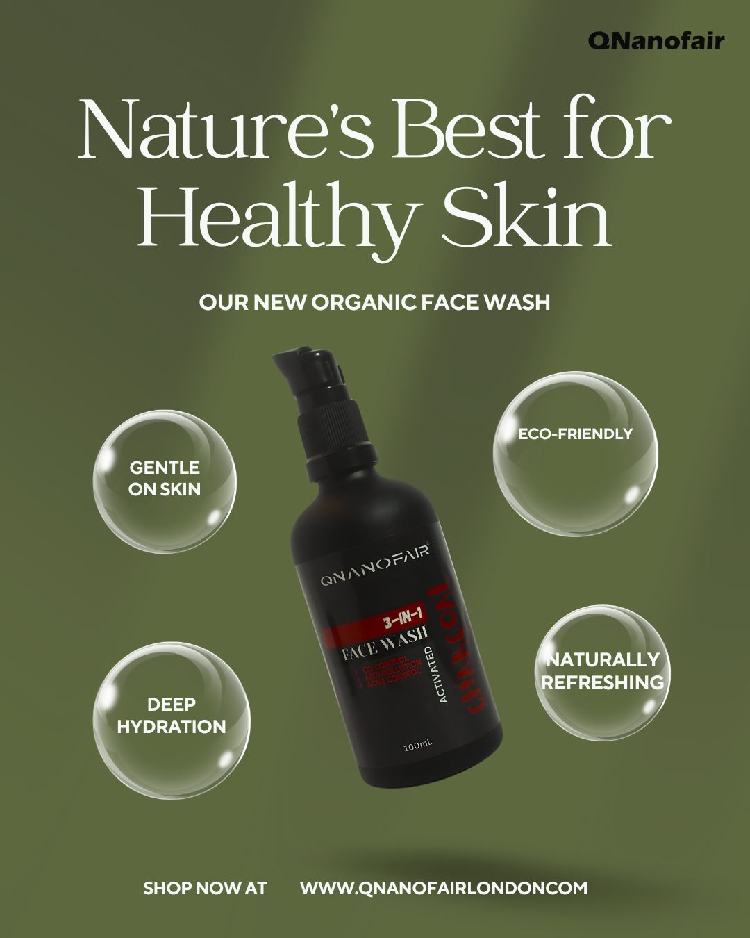 QNanofair Charcoal Face wash 100ml